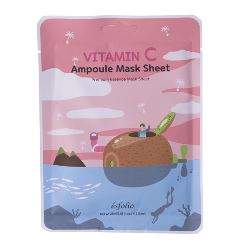 Esfolio - Vitamin C Ampoule Mask Sheet - Mască iluminatoare cu extract de kiwi - 25ml