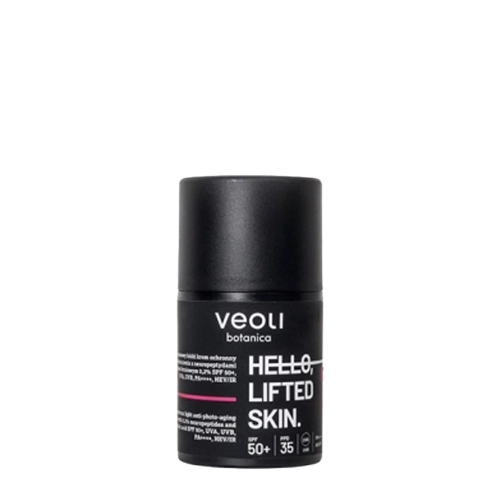 Veoli Botanica - Hello, Lifted Skin - Cremă lejeră de protecție solară cu spectru larg, anti-fotîmbătrânire SPF 50+, UVA, UVB, PA++++, HEV/IR - 50 ml