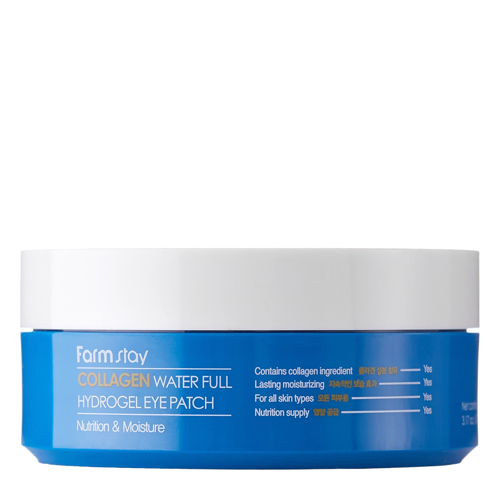 Farmstay - Collagen Water Full Hydrogel Eye Patch - Plasturi cu hidrogel cu colagen pentru zona ochilor - 90 ml/60 buc.