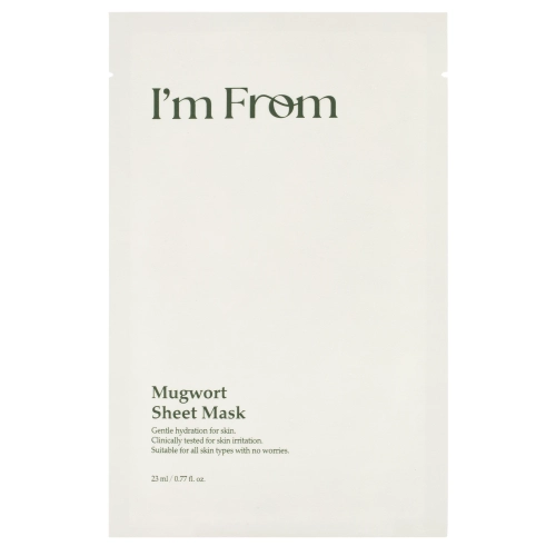I'm From - Mugwort Sheet Mask - Mască de folie calmantă cu extract de Mugwort - 1buc./23ml