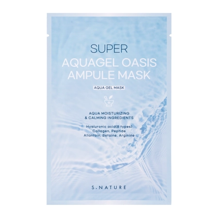 S.Nature – Super Aquagel Oasis Ampule Mask – Mască hidratantă tip șervețel pentru față – 1 buc./30 ml
