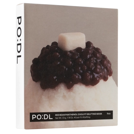 PO:DL - Red Bean Panthenol Coolfit Gelfting Mask Set - Set de măști gel calmante pentru față - 4 × 33 g