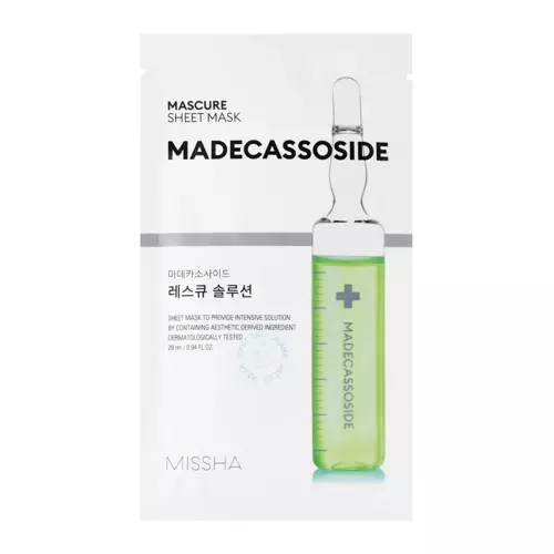 Missha - Mascure Rescue Solution Sheet Mask - Madecassoside - Mască de folie calmantă - 28ml