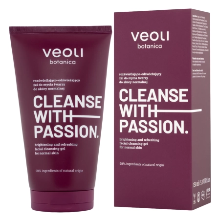 Veoli Botanica - CLEANSE WITH PASSION - Iluminează, loțiune demachiantă și revigorantă Gel de curățare a feței pentru ten normal - 150 ml