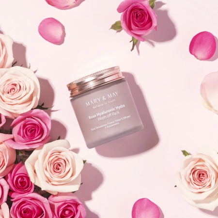 Mary&May - Rose Hyaluronic Hydra Wash off Pack - Mască de argilă hidratantă - 125g