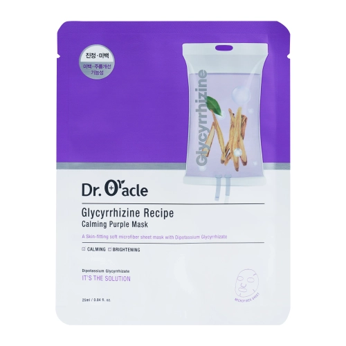 Dr.Oracle – Glycyrrhizine Recipe Calming Purple Mask – Mască tip șervețel calmantă pentru față – 1 buc./22 ml