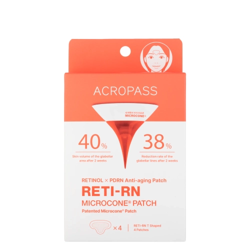 AcroPass - RETI-RN Microcone Patch T Shaped - Plasturi pentru față cu efect de fermitate, retinol și microace - 4 buc.