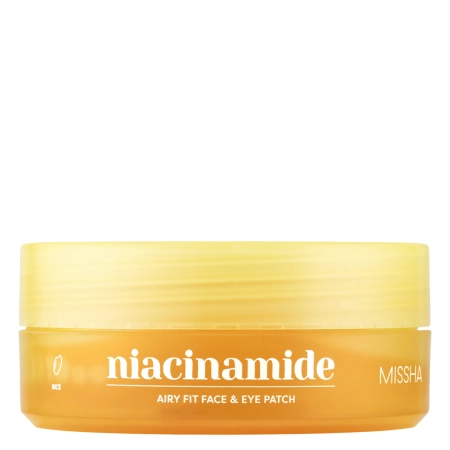 Missha - Airy Fit Niacinamide Brightening Face & Eye Patch - Plasturi hidrogeli iluminatori cu niacinamidă - 60 buc.