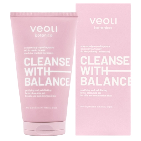 Veoli Botanica - CLEANSE WITH BALANCE - Gel de curățare și exfoliere „Gel de curățare a feței” pentru ten gras și mixt - 150 ml
