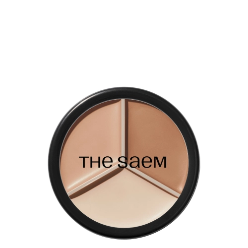 The Saem - Cover Perfection Triple Pot Concealer - Corector Triplu în Paletă - 02 Contour Beige - 13,5 g