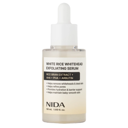 NIDA - White Rice Whitehead Exfoliating Serum - Ser exfoliant pentru față cu extract de orez alb - 50 ml