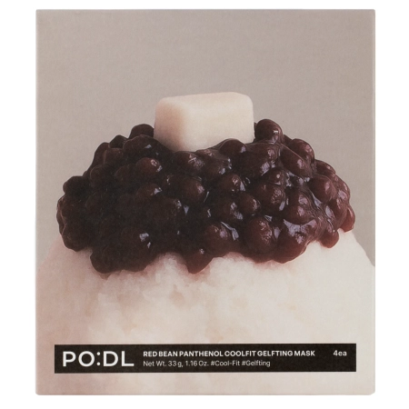PO:DL - Red Bean Panthenol Coolfit Gelfting Mask Set - Set de măști gel calmante pentru față - 4 × 33 g
