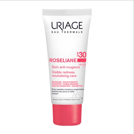Uriage – Roseliane Crème SPF30 – Cremă cu protecție solară pentru piele cu capilare vizibile – 40 ml