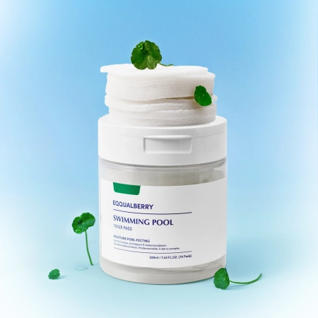 EQQUALBERRY - Swimming Pool Toner Pads - Plasturi hidratante pentru față - 70 buc./220 ml