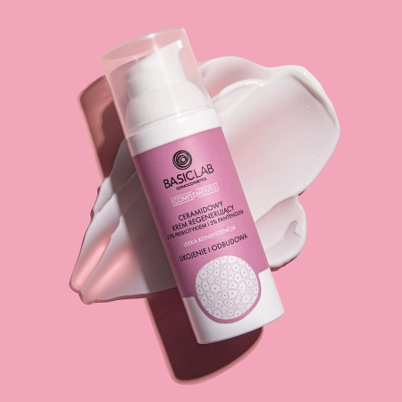 BasicLab - Complementis - Cremă regenerantă cu ceramide, cu consistență ușoară cu prebiotice și pantenol - 50ml