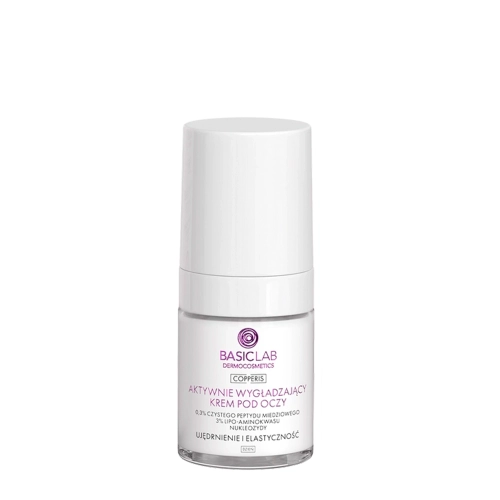 BasicLab - Copperis - Cremă de zi pentru conturul ochilor cu efect de netezire, cu 0,3% peptidă pură de cupru – 18 ml