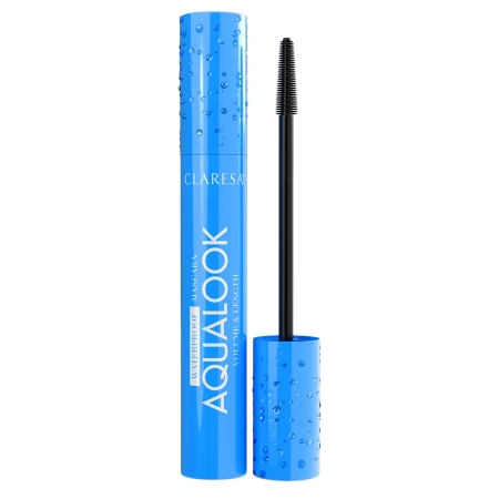 Claresa - Aqualook Waterproof Volume&Length Mascara - Black - Rimel Rezistent la Apă pentru Volum și Alungire - Negru - 8 g