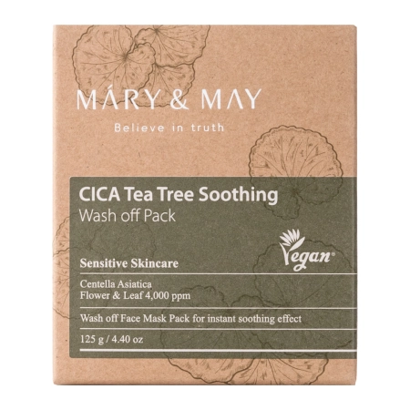 Mary&May - CICA Tea Tree Soothing Wash off Pack - Mască de argilă - 125g