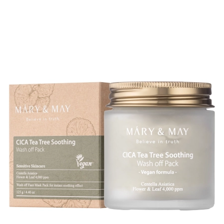 Mary&May - CICA Tea Tree Soothing Wash off Pack - Mască de argilă - 125g