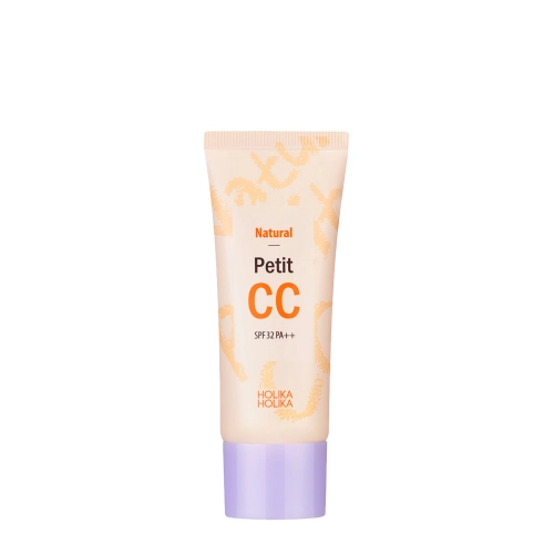 Holika Holika – Natural Petit CC – Cremă CC ușoară cu efect de uniformizare, în nuanță caldă de bej – 30 ml