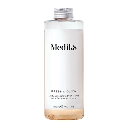 Medik8 - Press&Glow Refill - Toner cu acid PHA și activator de enzime exfoliante - Flacon Press&Glow Refill fără pompă - 200ml