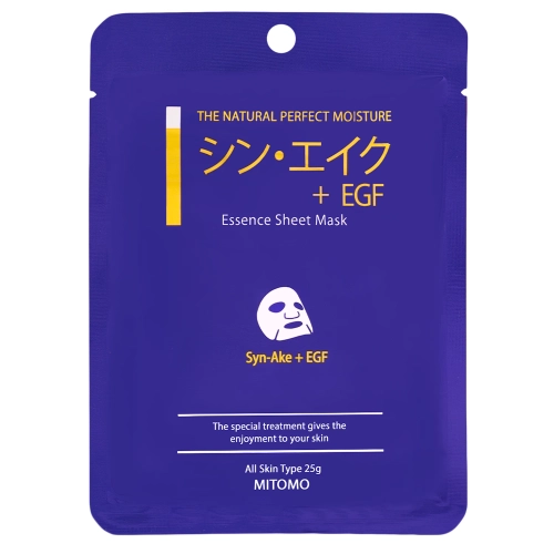 Mitomo - Syn-AKE + EGF Essence Sheet Mask - Mască cu Syn-AKE și EGF - 1 buc./25 g