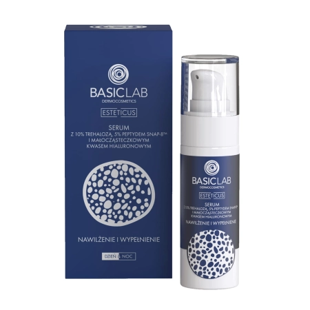 BasicLab - Esteticus - Hidratare și catifelare - Ser cu 10% Trehaloză, 5% Peptide și acid hialuronic - 30ml