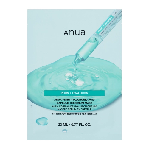 Anua – PDRN + Hyaluron 100 Serum Mask – Mască hidratantă și iluminatoare tip șervețel – 23 ml