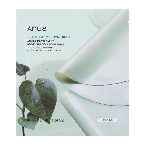 Anua - Heartleaf 70 Soothing Collagen Mask - Mască de folie cu colagen - 38g