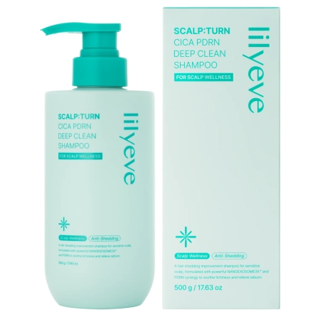 lilyeve - Scalp:Turn Cica PDRN Deep Clean Shampoo - Șampon calmant și de curățare pentru păr și scalp - 500 g