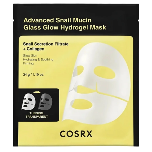 COSRX - Advanced Snail Mucin Glass Glow Hydrogel Mask - Mască Hidrogel cu Mucină de Melc - 34 g