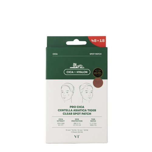 VT Cosmetics - CICA Clear Spot Patch - patch-uri calmante pentru eczeme - 66pcs.