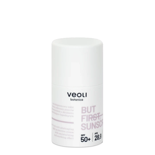 Veoli Botanica – But First, Sunscreen – Cremă Lejeră cu Protecție Largă Împotriva Fotoîmbătrânirii, cu Efect Hidratant și Calm – 50ml