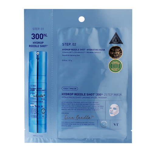 VT Cosmetics - Hydrop Reedle Shot 300hL 2-Step Mask - Mască de față hidrogel hidratantă - 1,5g+27g
