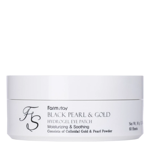 Farmstay - Black Pearl & Gold Hydrogel Eye Patch - Plasturi hidrogel pentru ochi cu extract de perlă neagră și aur coloidal - 60 buc.