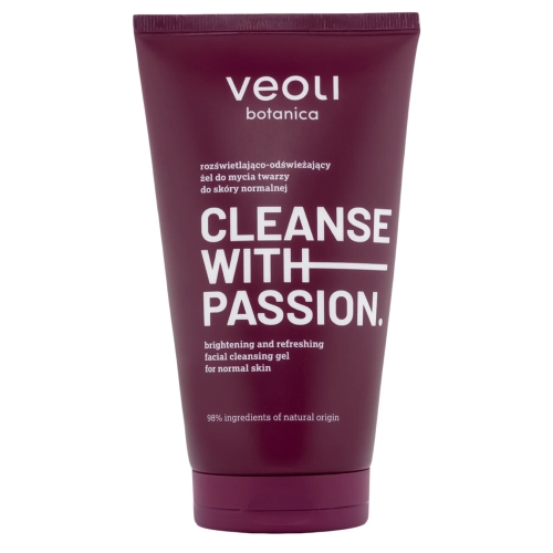 Veoli Botanica - CLEANSE WITH PASSION - Iluminează, loțiune demachiantă și revigorantă Gel de curățare a feței pentru ten normal - 150 ml