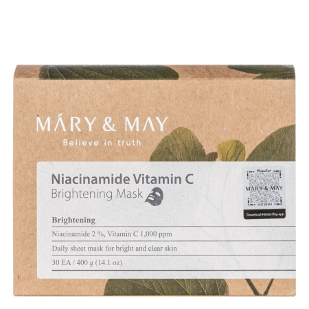 Mary&May – Niacinamide Vitamin C Brightening Mask – Set de măști iluminatoare pentru față – 30 buc.