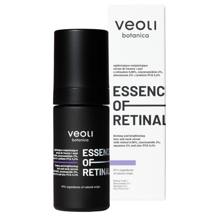 Veoli Botanica - Essence of Retinal - Ser pentru față și gât cu retinal 0,06%, cu efect de fermitate și iluminare - 30 ml