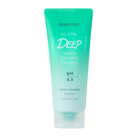 Dewytree – AC Ctrl Deep Green Calming Trouble Foam Cleanser – Spumă de curățare calmantă pentru pielea problematică – 150 ml