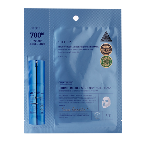 VT Cosmetics - Hydrop Reedle Shot 700hL 2-Step Mask - Mască de față hidratantă - 1,5g+27g