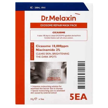 Dr.Melaxin - Exosome Repair Mask - Mască tip șervețel regeneratoare cu exozomi pentru tenul acneic - 5 × 30 g
