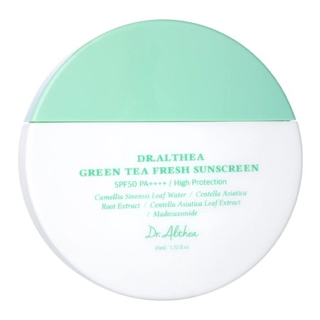 Dr. Althea – Green Tea Fresh Sunscreen SPF50+ PA++++ – Cremă de protecție solară calmantă – 45 ml