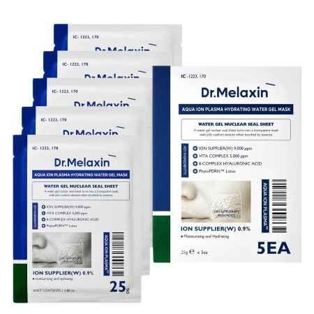 Dr.Melaxin - Aqua Ion Plasma Hydrating Water Gel Mask - Mască-gel hidratantă pentru față - 5 × 25 g