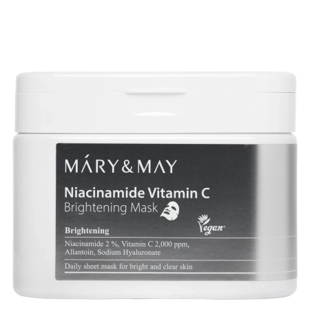 Mary&May – Niacinamide Vitamin C Brightening Mask – Set de măști iluminatoare pentru față – 30 buc.