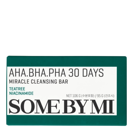 Some By Mi - AHA BHA PHA 30 Days Miracle Cleansing Bar - Săpun de curățare a feței, cu acizi AHA/BHA/PHA - 95g