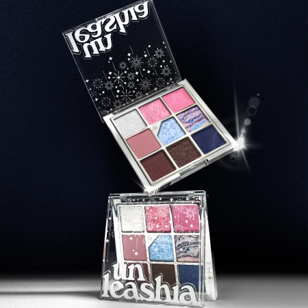 Unleashia – Glitterpedia Eye Palette – Paletă de farduri de pleoape vegane – 8 All of Dancing Swan – 6,6 g