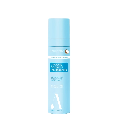Azure Tan - Organic Coconut - Spray autobronzant gradual pentru față cu apă de cocos - 100 ml