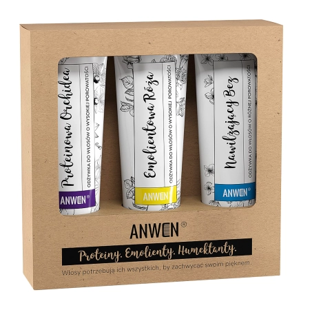 Anwen - Orhidee, Trandafir, Liliac - - Set de 3 balsamuri pentru păr cu porozitate mare