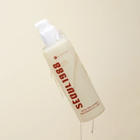 K-SECRET - SEOUL 1988 Essence : Snail Mucin 97% + Rice - Esență calmantă cu filtrat de mucină de melc și orez - 100 ml 