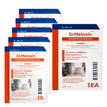 Dr.Melaxin - Exosome Repair Mask - Mască tip șervețel regeneratoare cu exozomi pentru tenul acneic - 5 × 30 g